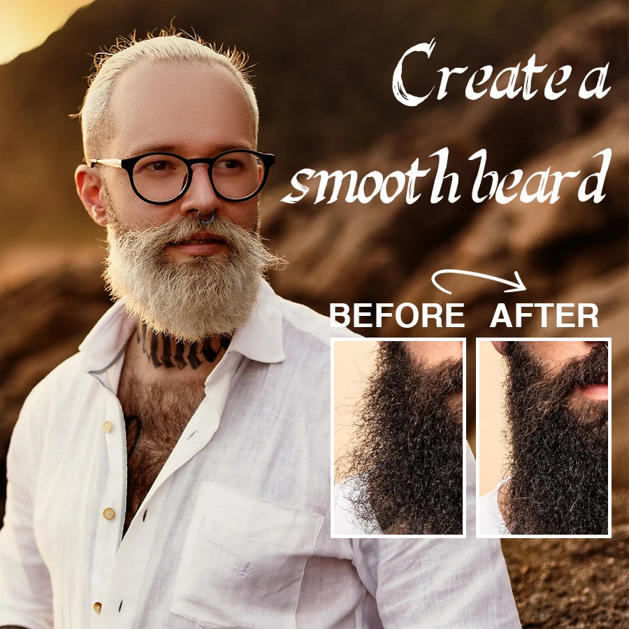 Kit de cuidado para el crecimiento de la barba GOIPLE – Champú para bigote, aceite acondicionador y bálsamo para barba