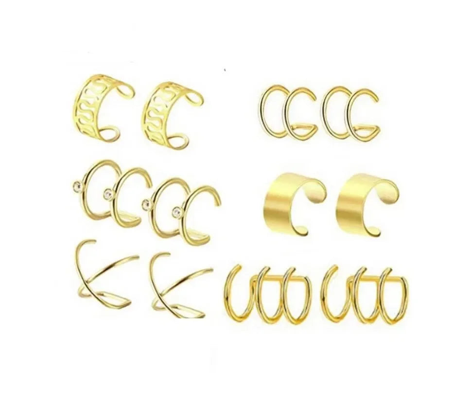 Fashion 1/12pcs Gold Silver Viking Hair Braids Dreadlock Non-Piercing Ear Clip Beard Beads Cuffs Clip Hair Accessories