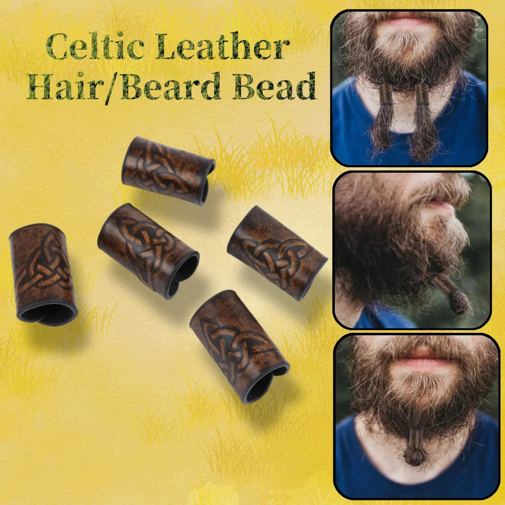 Belt Renaissance Celtic Medieval Viking Knight Hair Beard Bead Belt Accessories Leather Belt for Men