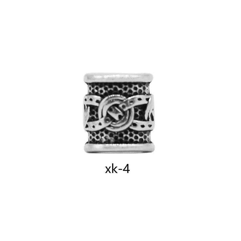10Pcs/Pack Viking Runes Beard Beads Alloy Antique Norse Dreadlock Beads for Beard Hair DIY Bracelet Necklace Beading