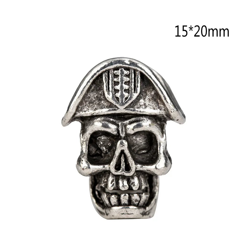 1piece Skull Helmet Viking Rune Big Hole Beads Hair Braid Dreadlock Beard Bead Pendant DIY Bracelet Necklace for Jewelry Making