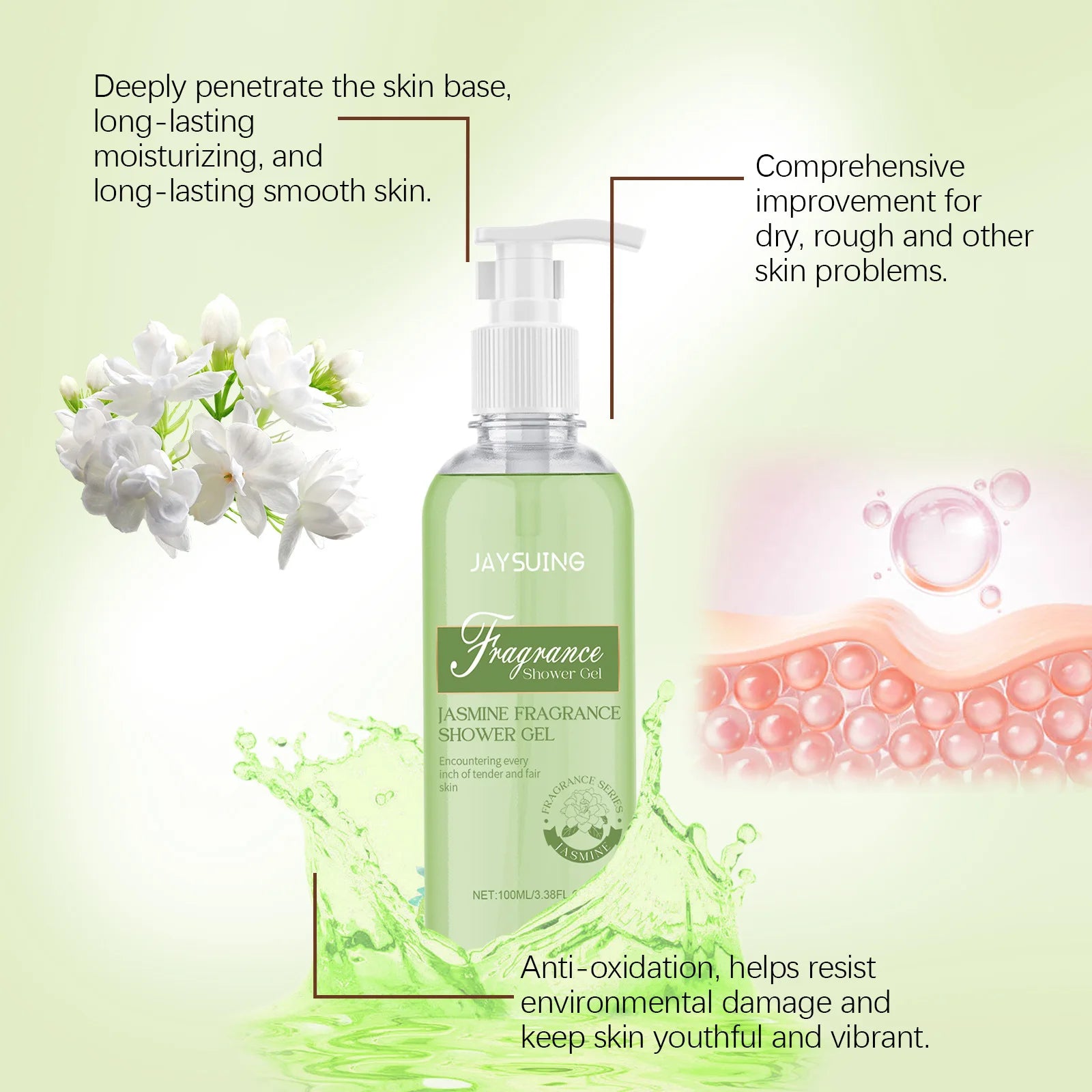 Jaysuing Fragrant Shower Gel – Long-Lasting Perfume Body Wash | Deep Cleansing & Moisturizing