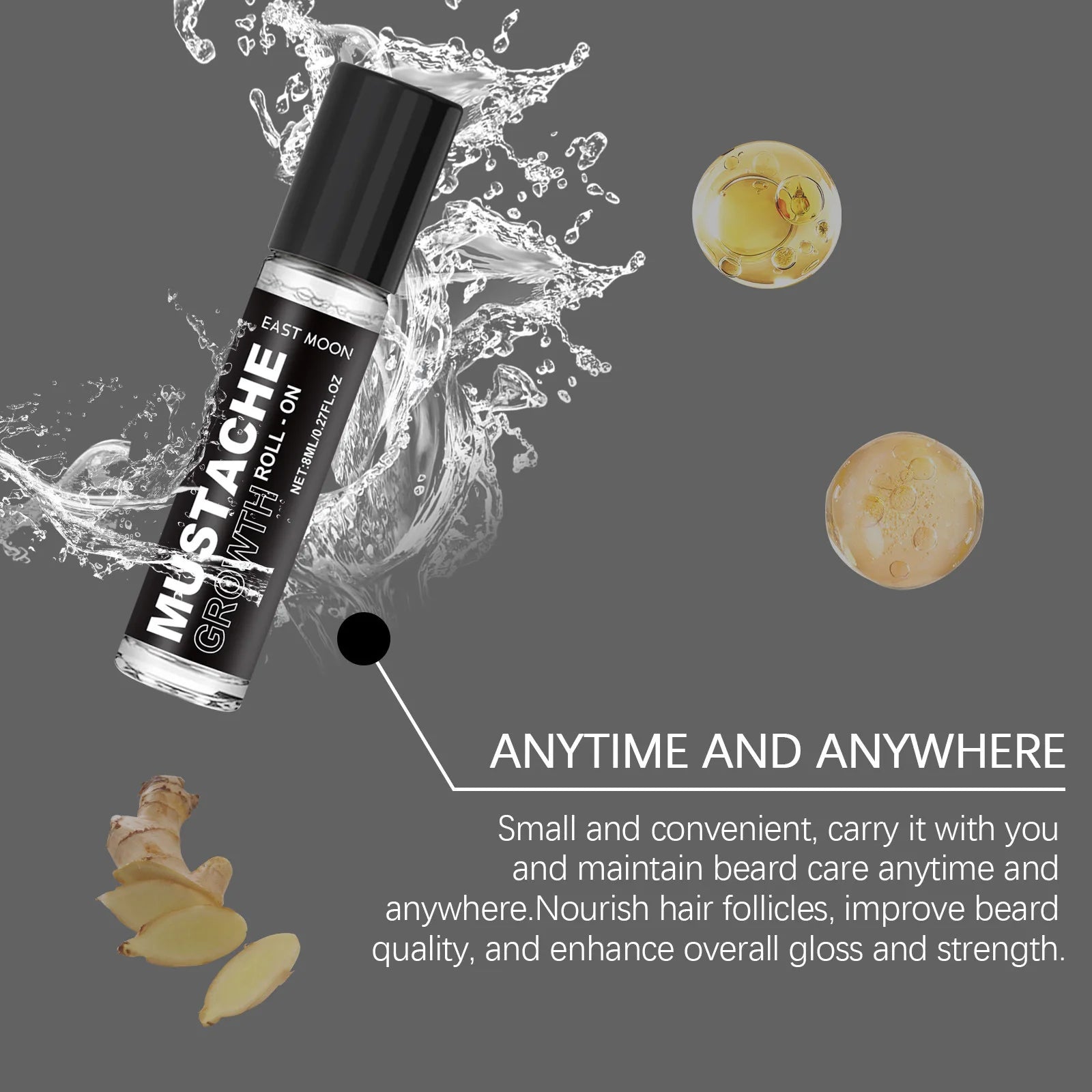 Aceite para el crecimiento de barba y bigote de jengibre