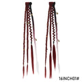 Clip in Braid Hair Extension Boho Dreadlocks Extensions with Beads & Charms 2Pcs 16in Hand-Woven Synthetic Viking Hair for Women