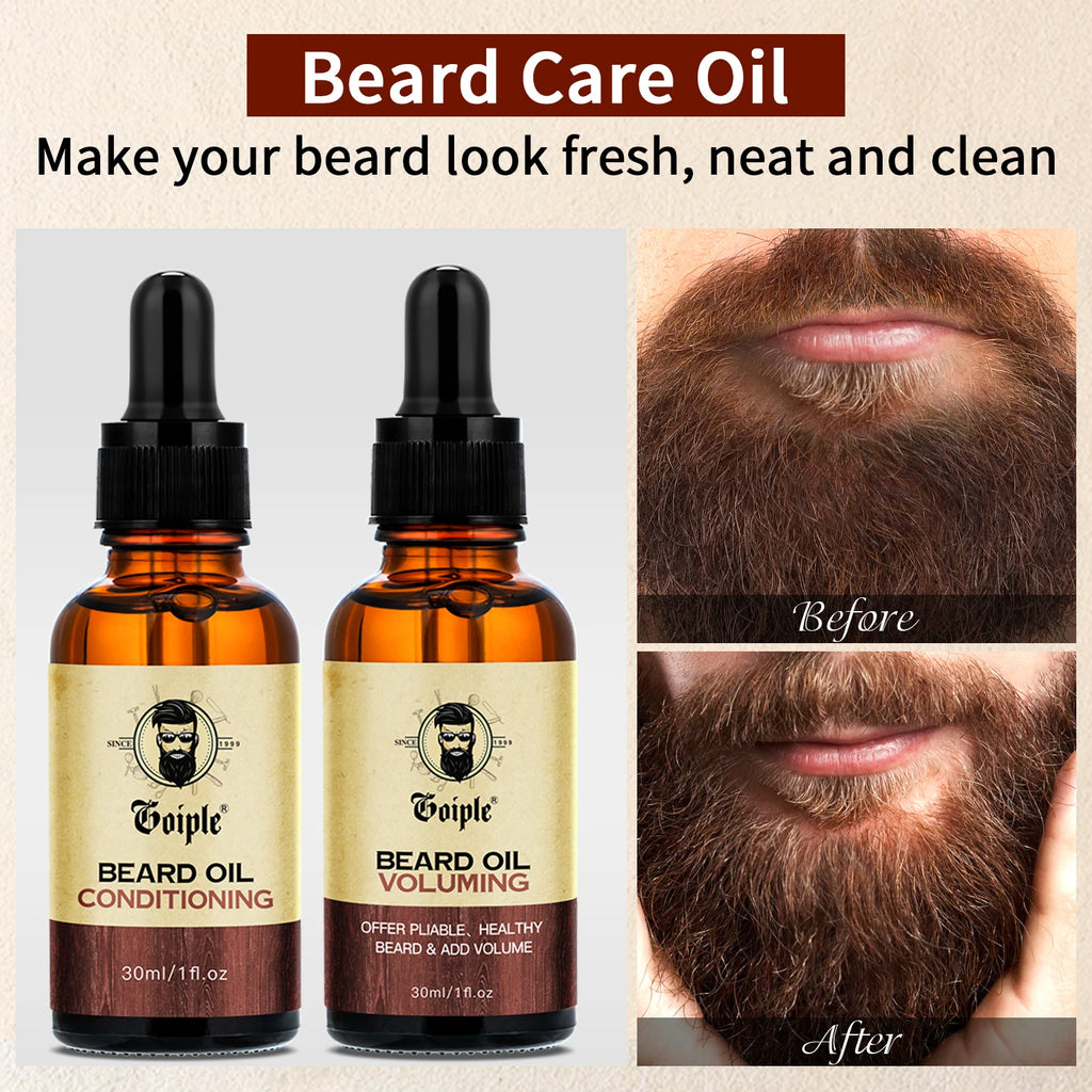 Trío Vikingo para el Cuidado de la Barba – Set de Aceites Naturales Hidratantes y Voluminizadores para Barba (3 piezas)