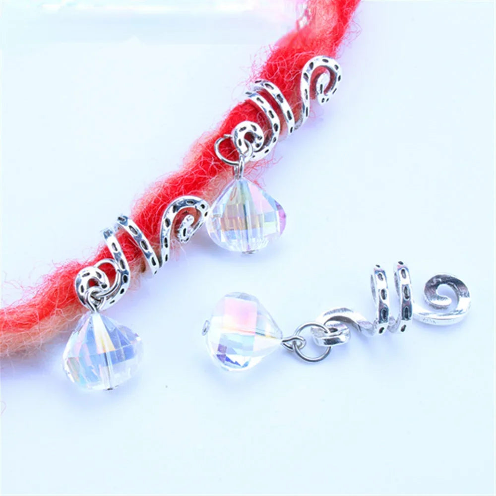 Vintage Braids Dreadlock Beard Beads Cuffs Clips for Hair Rings Adjustable Viking Hair Dread Women Accessories Fashion Jewelries