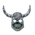 Viking Horned Skull Mask Scary Warrior Skull Mask Horror Skeleton Full Face Mask for Masquerade Themed Parties Halloween Cosplay