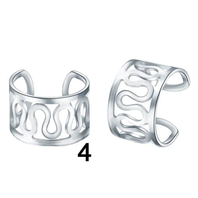 Fashion 1/12pcs Gold Silver Viking Hair Braids Dreadlock Non-Piercing Ear Clip Beard Beads Cuffs Clip Hair Accessories