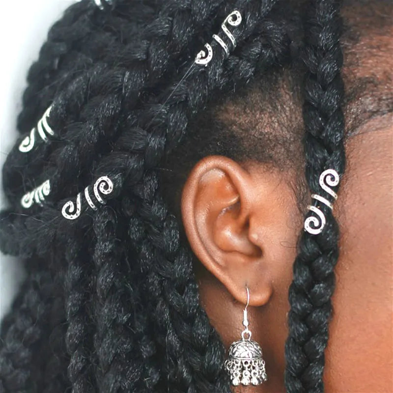 Vintage Braids Dreadlock Beard Beads Cuffs Clips for Hair Rings Adjustable Viking Hair Dread Women Accessories Fashion Jewelries