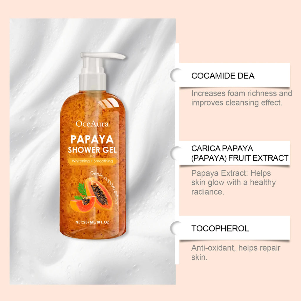 OceAura Papaya Shower Gel – Whitening, Brightening & Moisturizing Body Wash