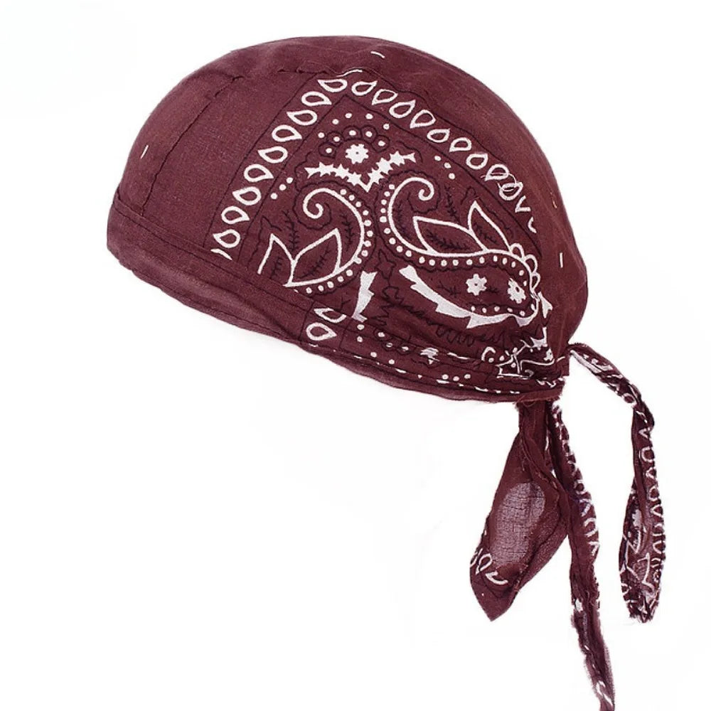 Unisex Pirate Turban Durag, Silky Long Tail Headwrap, Bandana Cap for Women Men Hijab Hair Styling Accessory