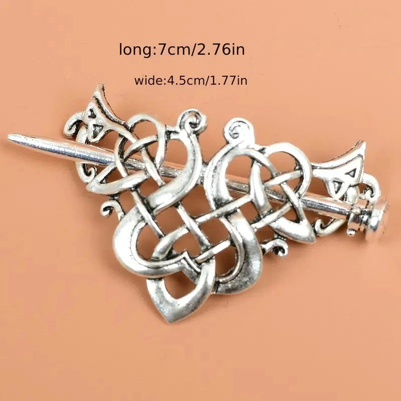 Viking Celtic Crown HairPins Clip Viking Hair Accessories Celtic Knot Hair Barrettes Antique Silver Hair Sticks Irish Hair Decor