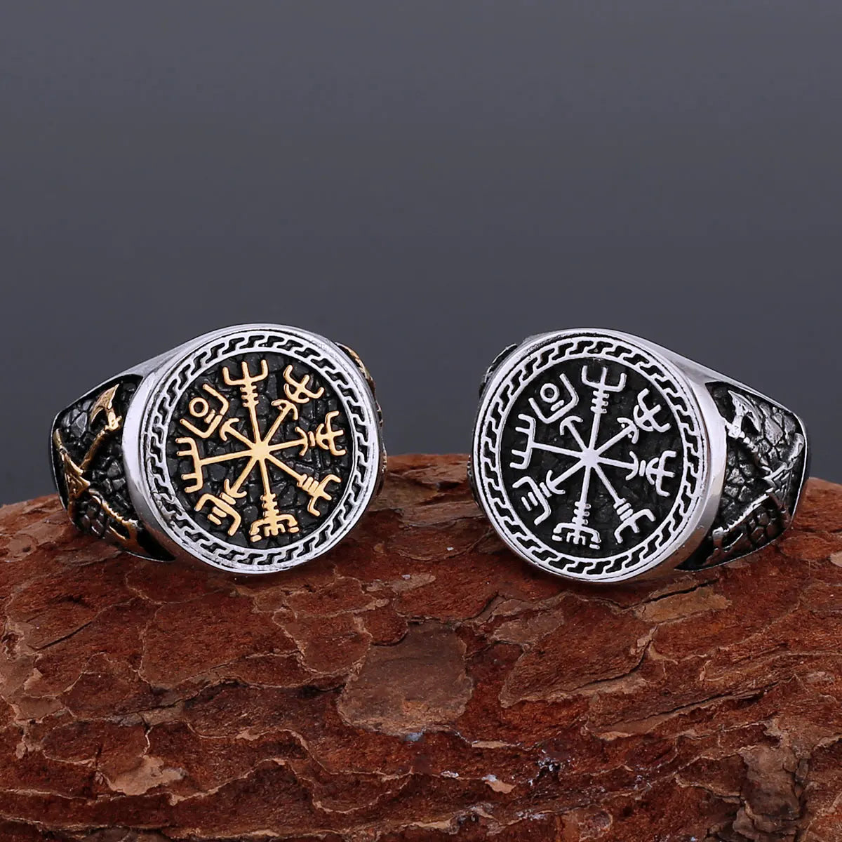 Viking Compass Runic Ring | Norse Stainless Steel Warrior Ring