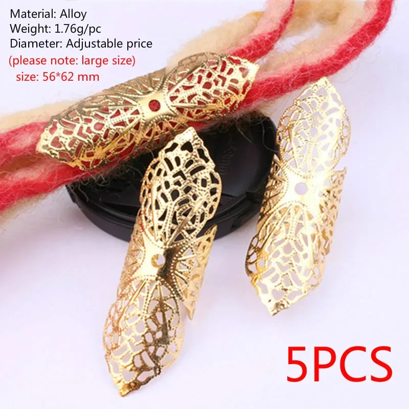 Vintage Braids Dreadlock Beard Beads Cuffs Clips for Hair Rings Adjustable Viking Hair Dread Women Accessories Fashion Jewelries