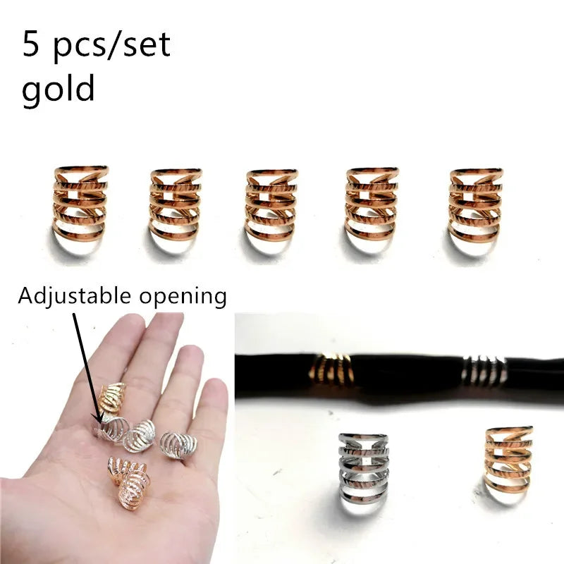 Vintage Braids Dreadlock Beard Beads Cuffs Clips for Hair Rings Adjustable Viking Hair Dread Women Accessories Fashion Jewelries