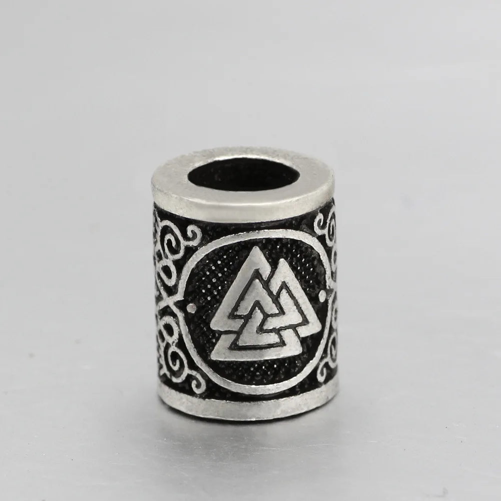 Silver Gold Bead Nordic Viking Runes Beads for Beard Hair Rings Braid Dreadlocks Bead Hair Cuffs DIY Braiders Hair Accessories