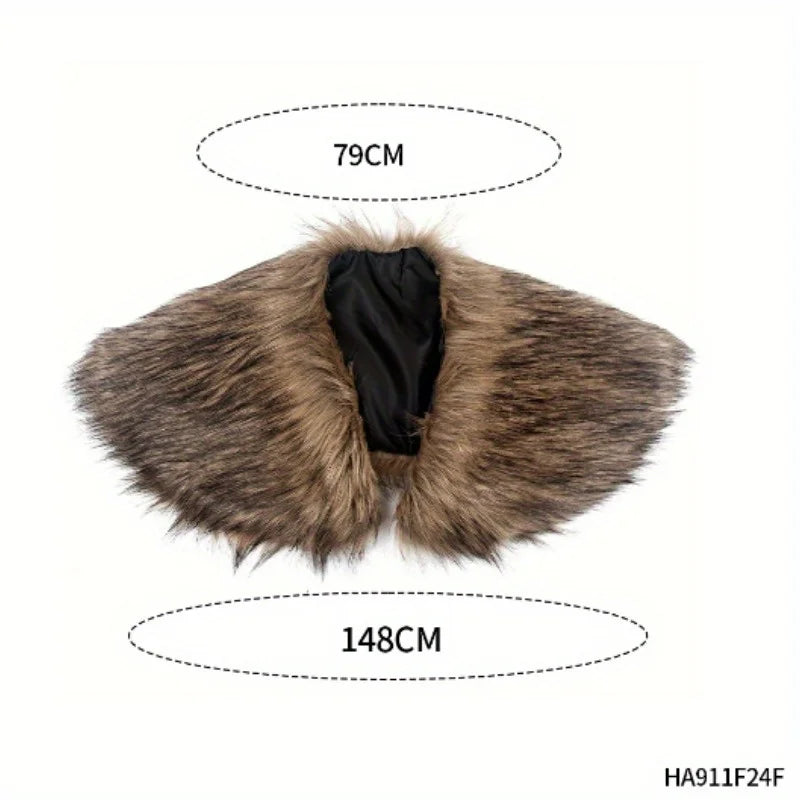 Unisex Viking faux fur cape shawl, warrior cape cosplay costume accessories