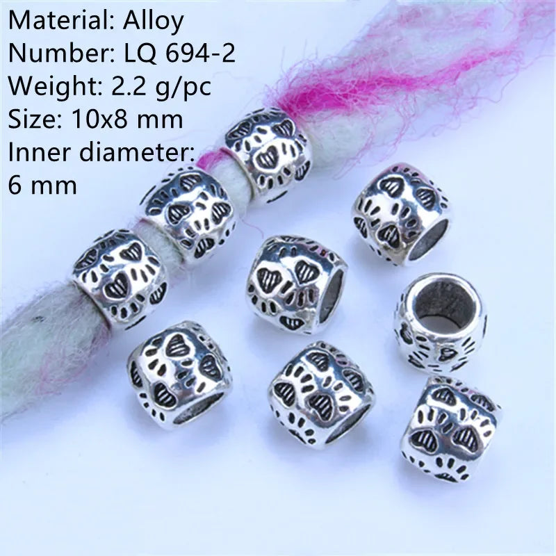 1-5pcs Viking Beard Decorative Beads for Hair Braid Decorations Accessories Needlework Bead Skull Braid Dreadlock Tube Rings