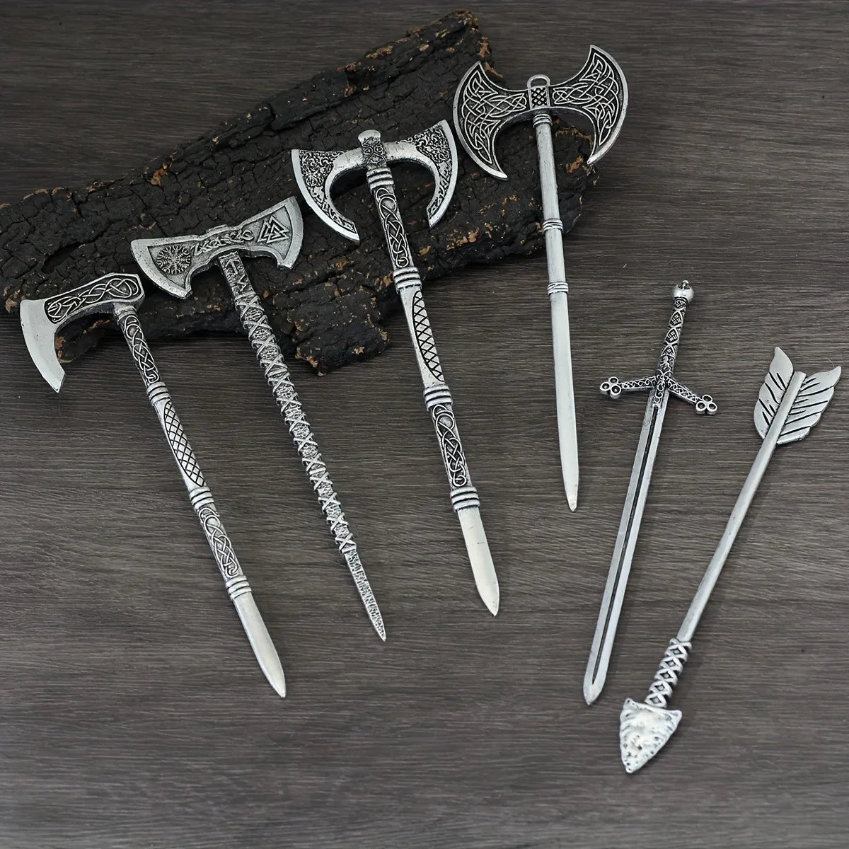 Retro Viking Hair Stick Men's And Women's Gothic Punk Nordic Divine Sword Hair Clip Mythical Jewelry Braiding Style Gift