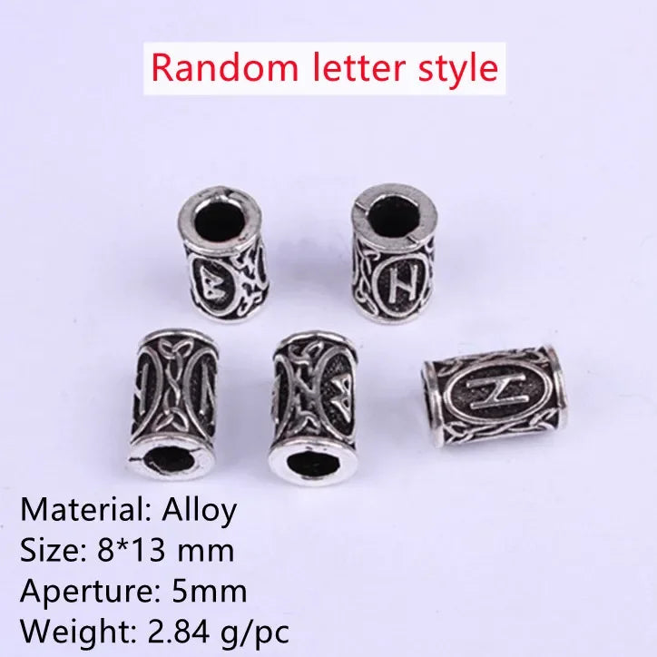 1-5pcs Viking Beard Decorative Beads for Hair Braid Decorations Accessories Needlework Bead Skull Braid Dreadlock Tube Rings