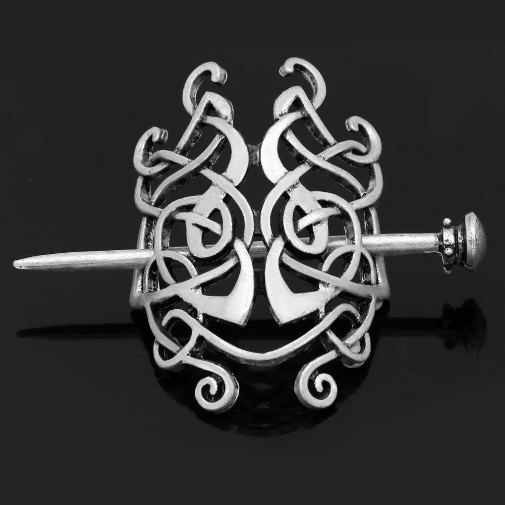Viking Celtic Crown HairPins Clip Viking Hair Accessories Celtic Knot Hair Barrettes Antique Silver Hair Sticks Irish Hair Decor