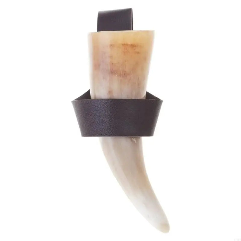 Beer Mug with Leather Holder Medieval Vikinges Cup Drinking Horn with Holsters F3MD
