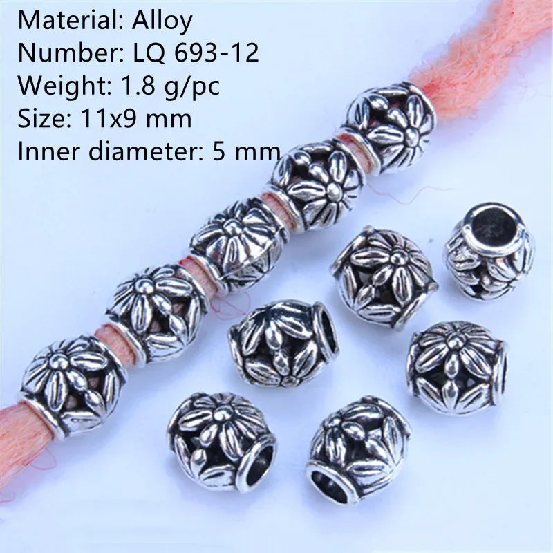 1-5pcs Viking Beard Decorative Beads for Hair Braid Decorations Accessories Needlework Bead Skull Braid Dreadlock Tube Rings