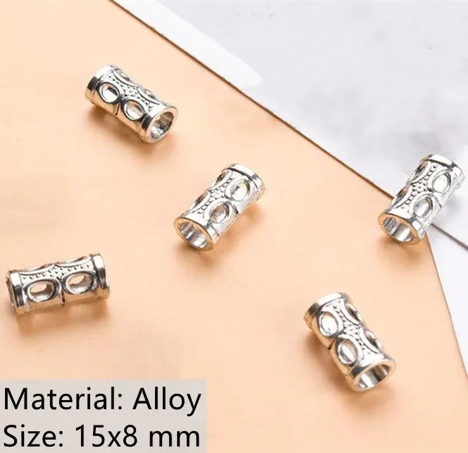 1-5pcs Viking Beard Decorative Beads for Hair Braid Decorations Accessories Needlework Bead Skull Braid Dreadlock Tube Rings