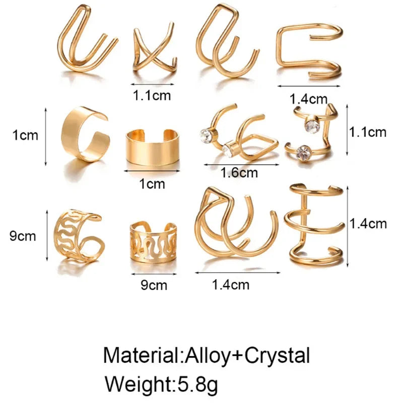 Fashion 1/12pcs Gold Silver Viking Hair Braids Dreadlock Non-Piercing Ear Clip Beard Beads Cuffs Clip Hair Accessories