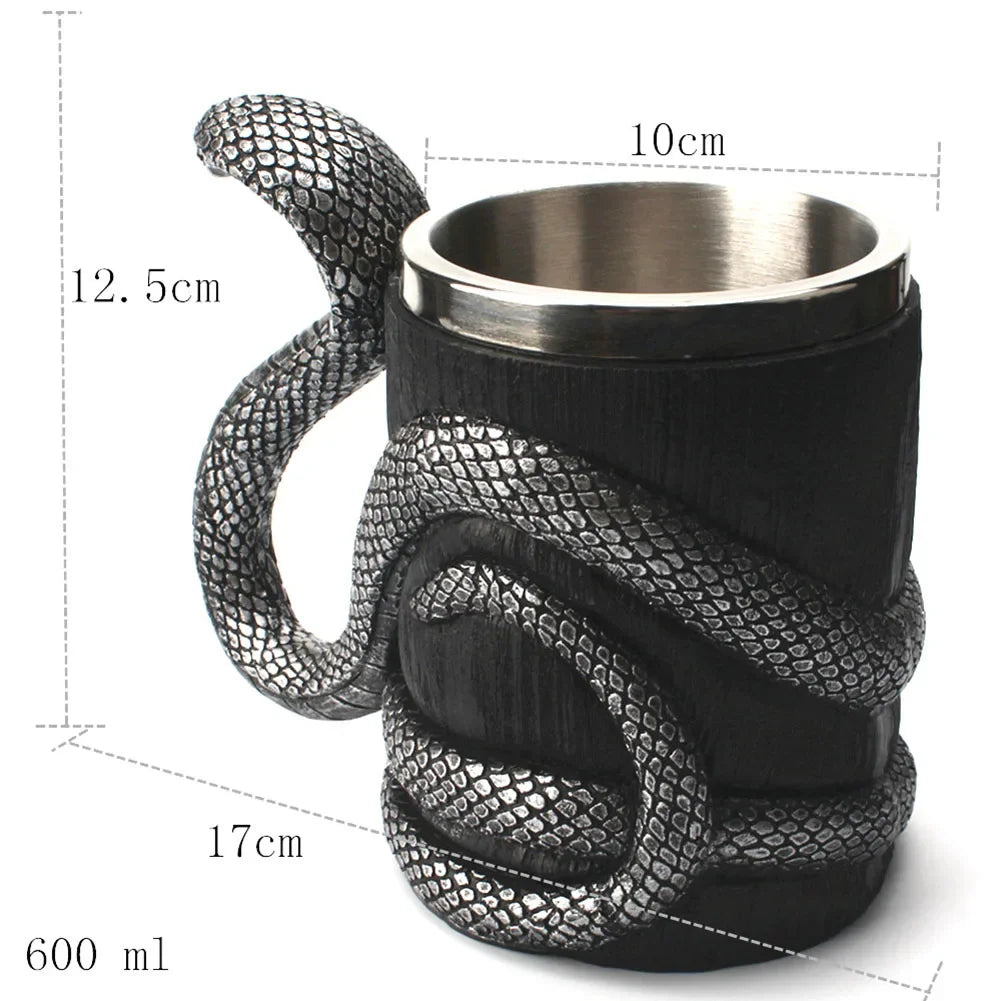 Viking Barrel Beer Mug — Double Wall Insulated Stainless Steel, 500ml