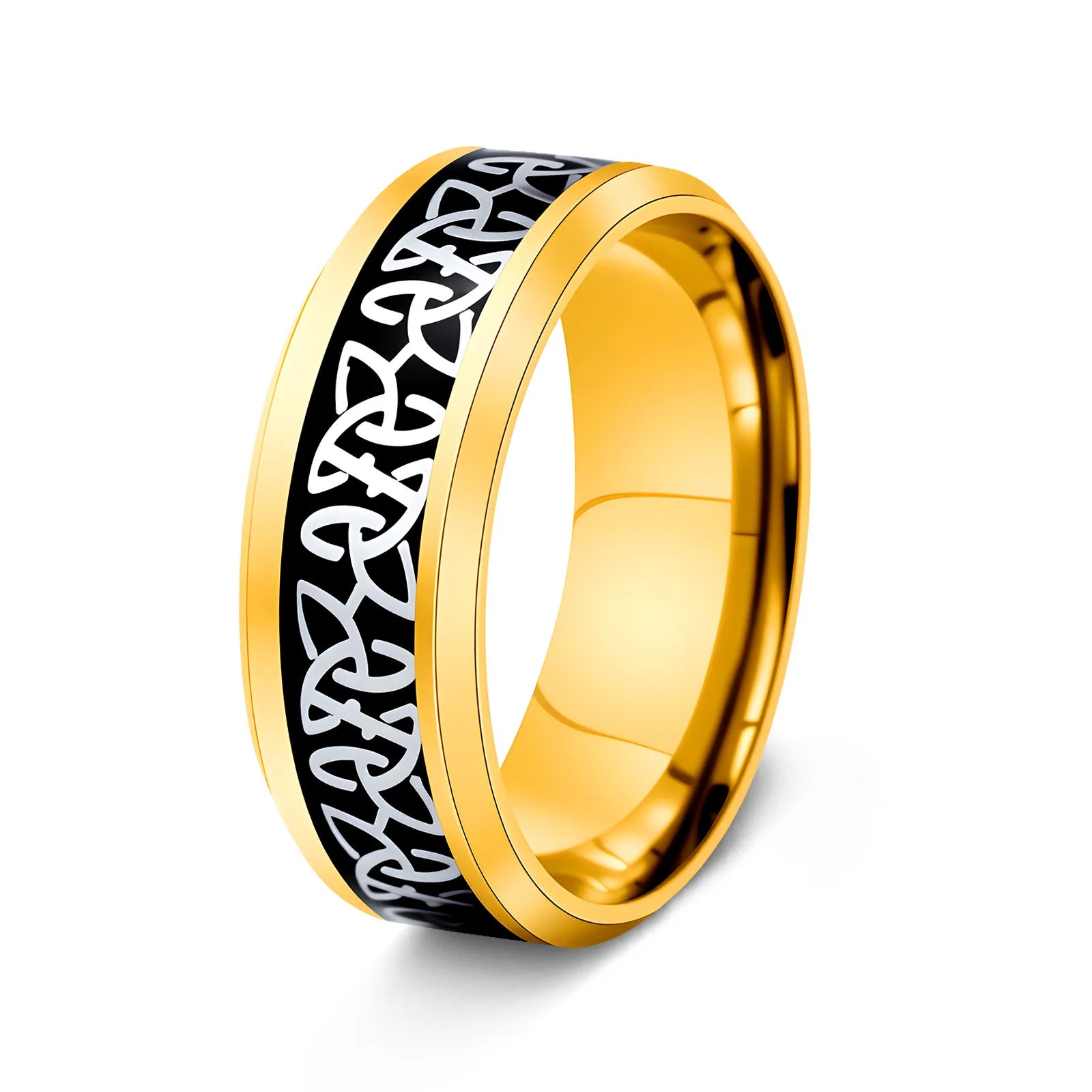 Viking Script Fidget Spinner Rings For Men Anti Anxiety Worry Stress Relief Anti Stress Rotating Ring Finger Anillo Antiestres