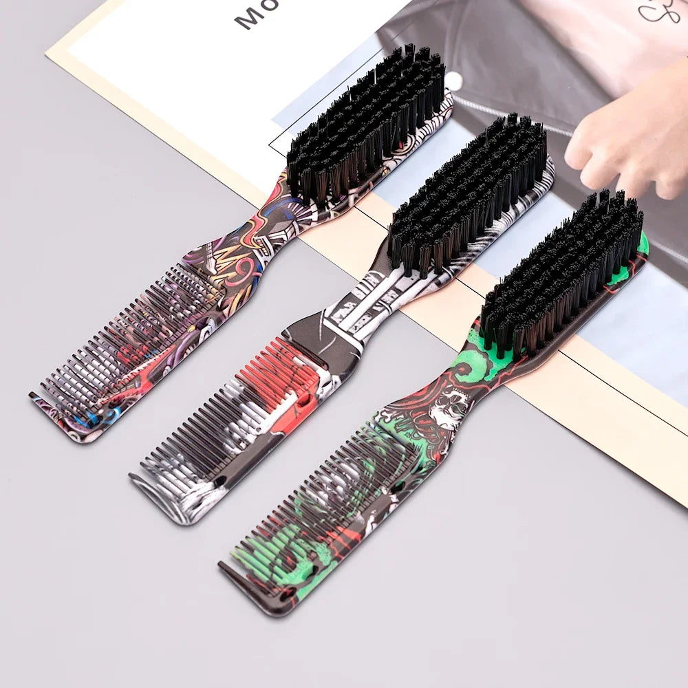 8 Color Barber Beard Comb Two-sided Men's Shaving Brush Beard Brushes Salon Hairdressing Hair Styling Tool