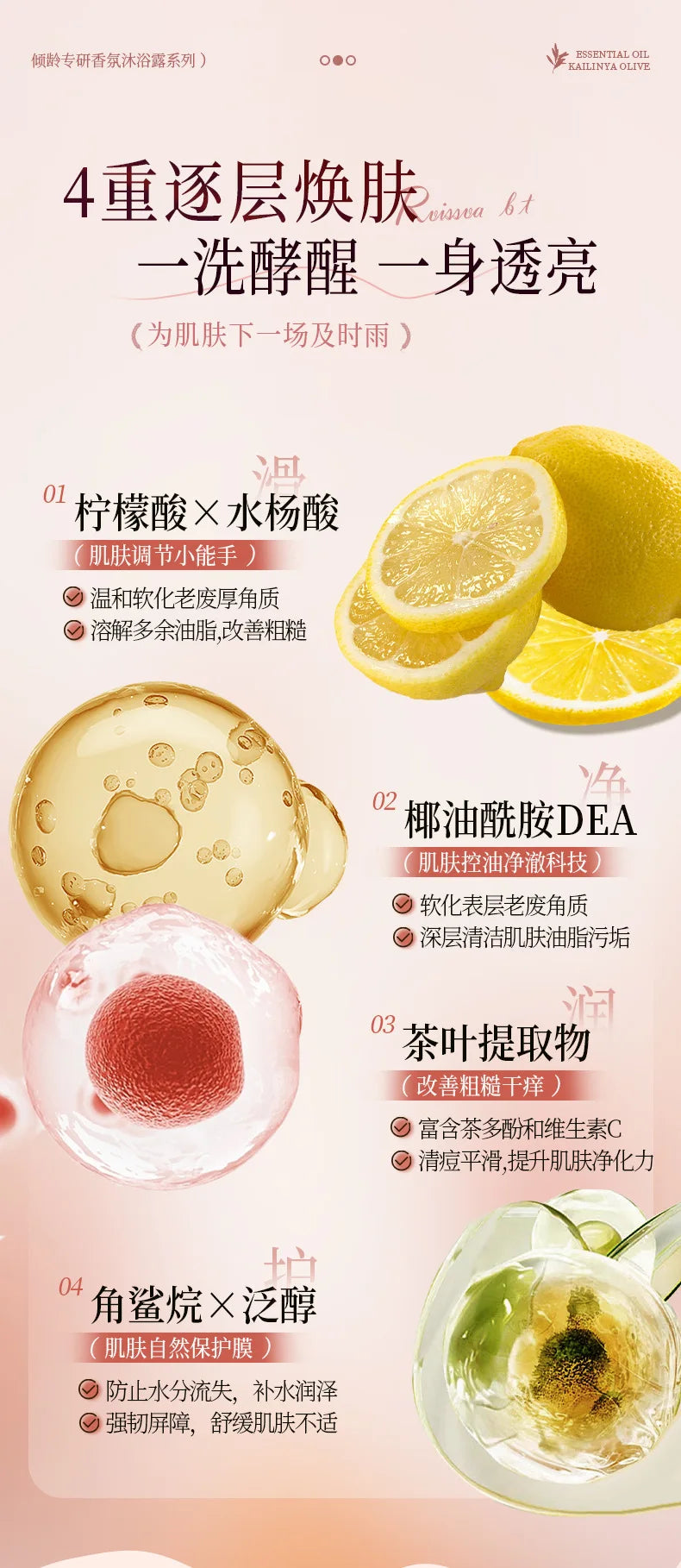 Rose & Cherry Blossom Fragrance Body Wash 800ml – Moisturizing & Oil Control Shower Gel