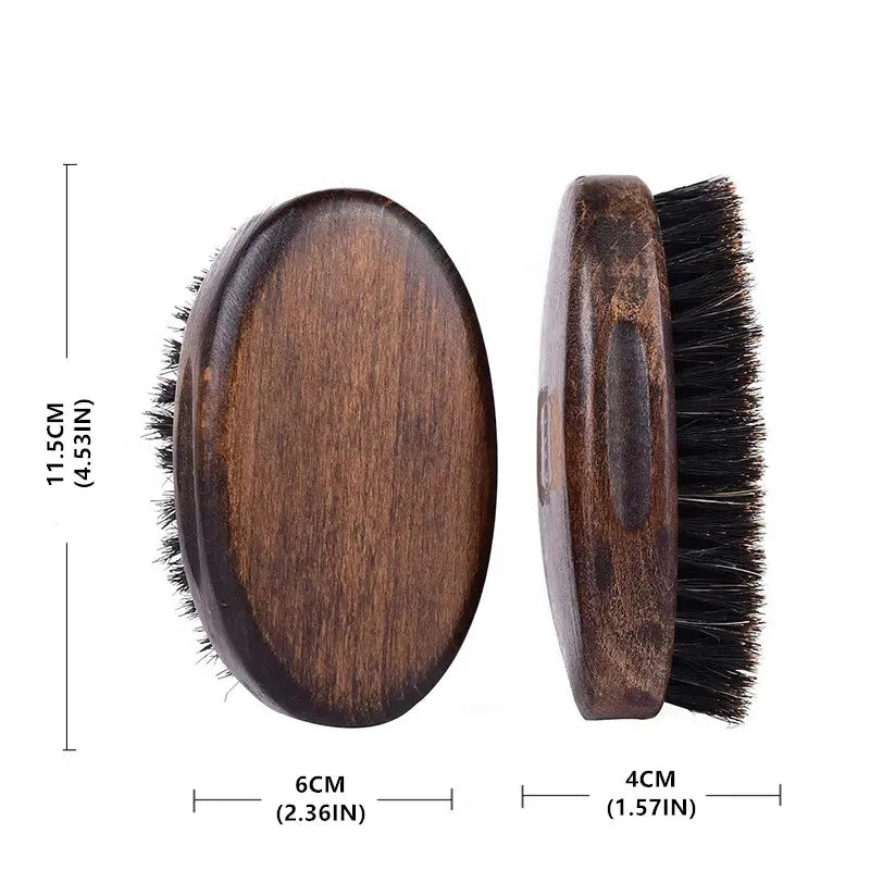 1pcs Boar Bristle Hair Beard Brush Comb for Men, Small Soft Beard Brush, Pocket Travel Men's Wooden Mustache Brush