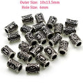 24Pcs Viking Rune Big Hole Spacer Beads Hair Braid Dreadlock Beard Bead Pendant DIY Necklace Bracelet For Jewelry Accessories