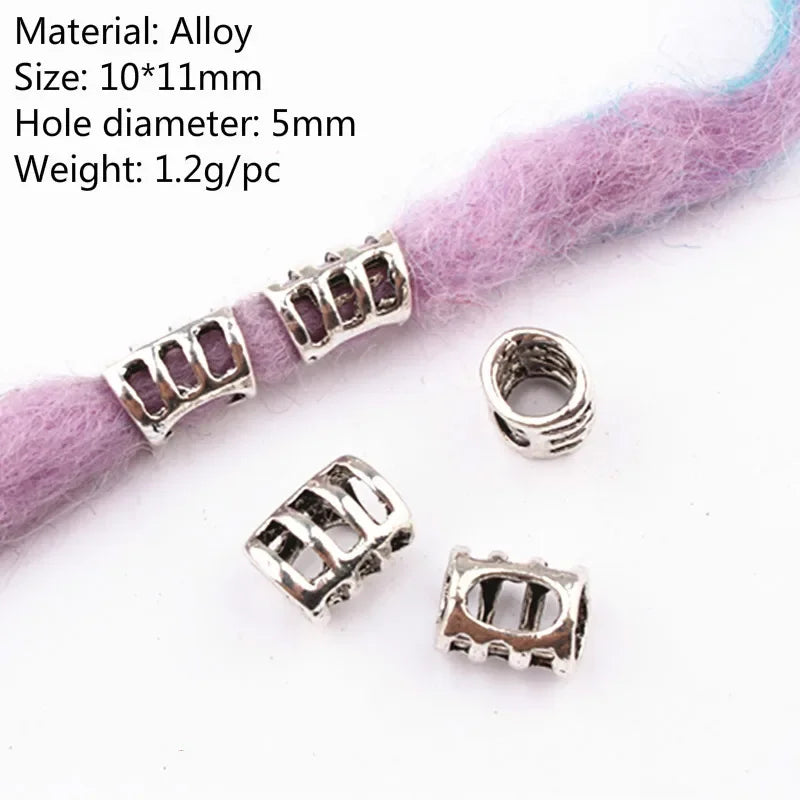 1-5pcs Viking Beard Decorative Beads for Hair Braid Decorations Accessories Needlework Bead Skull Braid Dreadlock Tube Rings