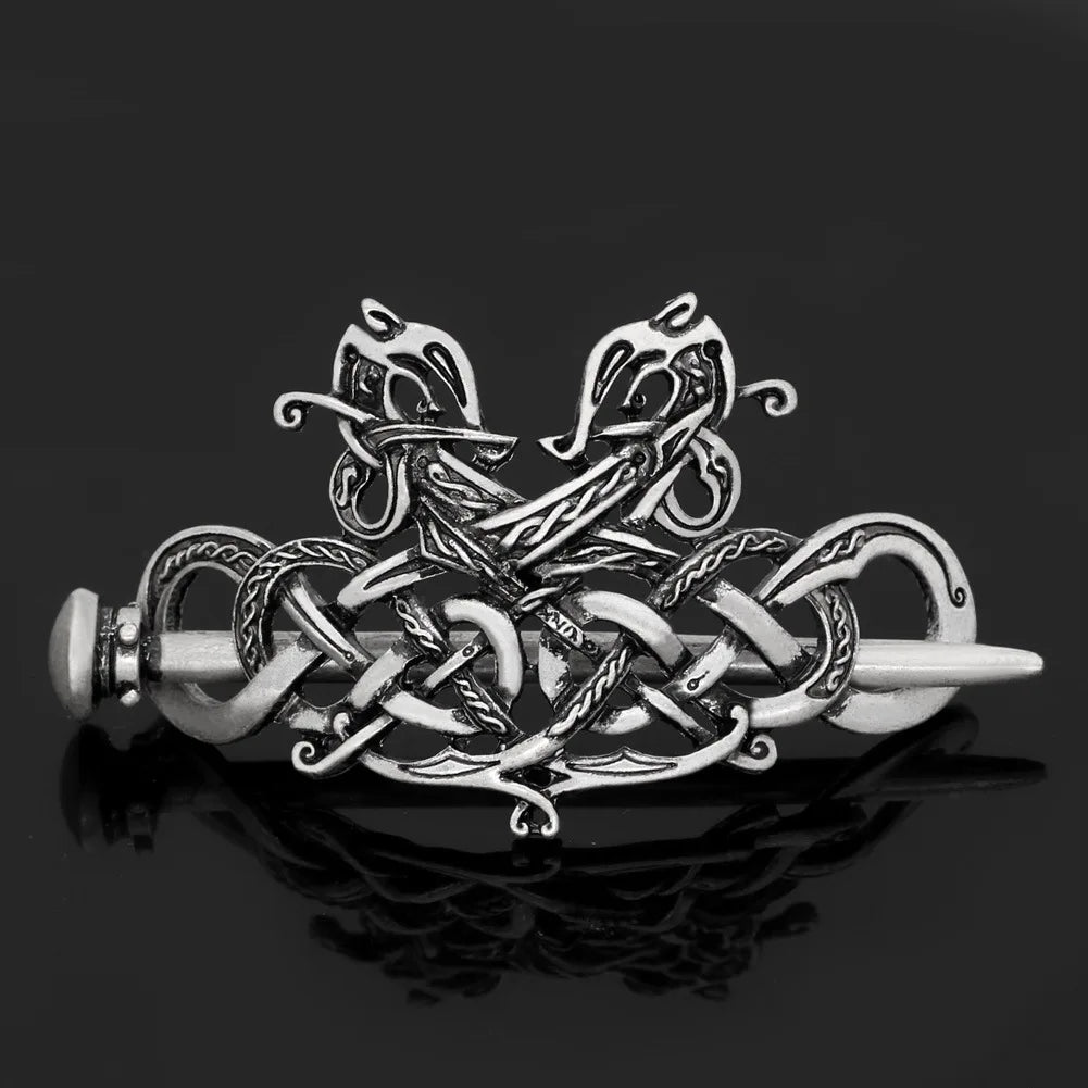 Viking Celtic Crown HairPins Clip Viking Hair Accessories Celtic Knot Hair Barrettes Antique Silver Hair Sticks Irish Hair Decor
