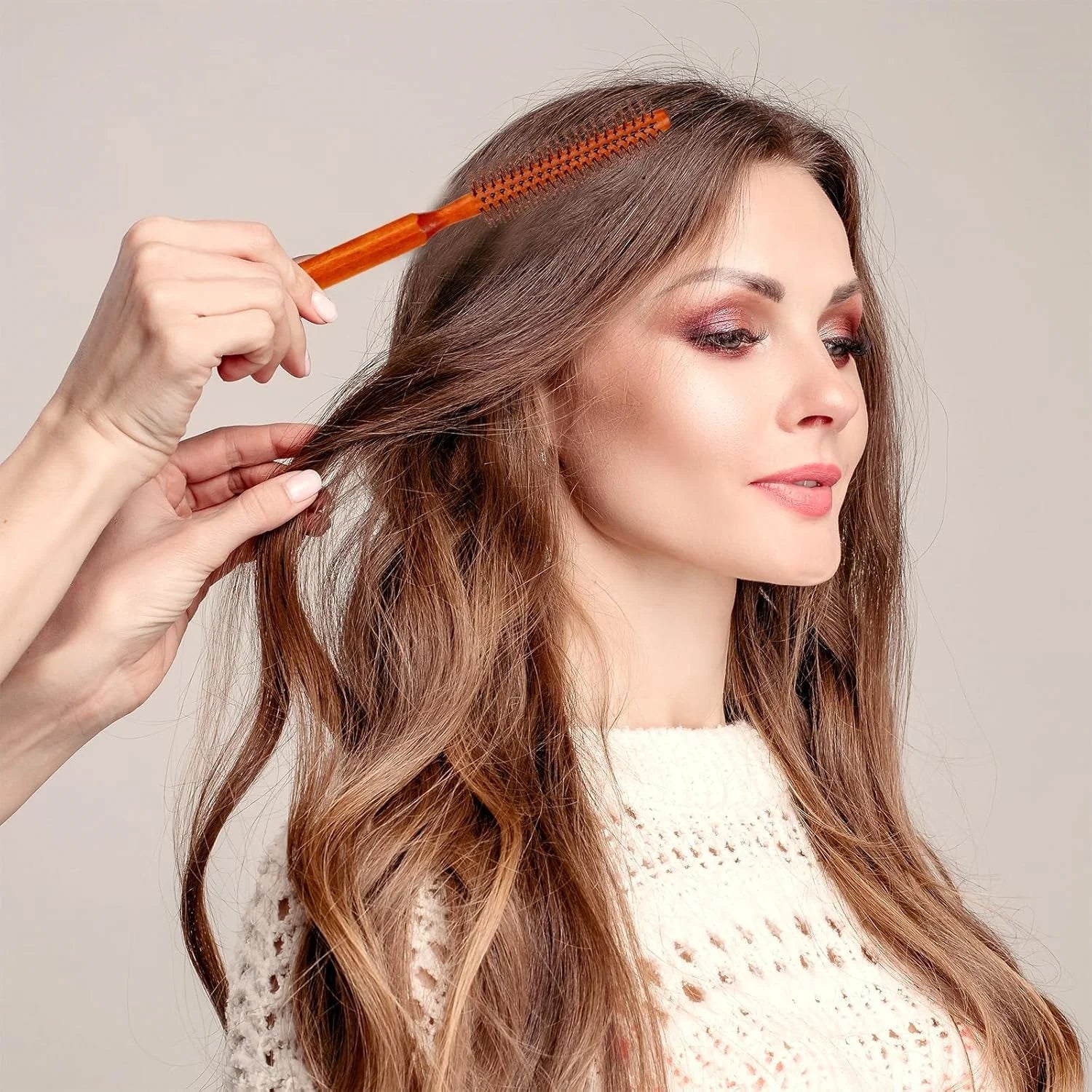 Round Round Styling Hair Brush New Beard Comb  for Wet Wavy Hair Bangs, Lifting, Curling Unisex