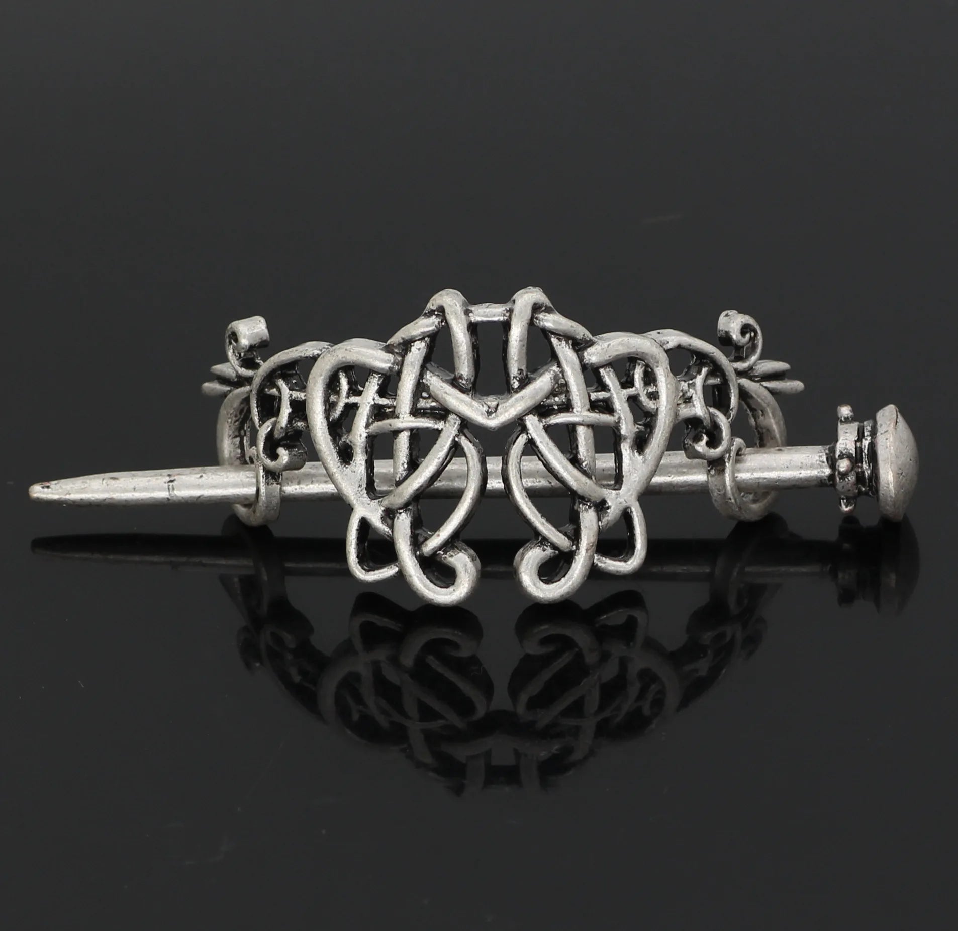 Viking Celtic Crown HairPins Clip Viking Hair Accessories Celtic Knot Hair Barrettes Antique Silver Hair Sticks Irish Hair Decor
