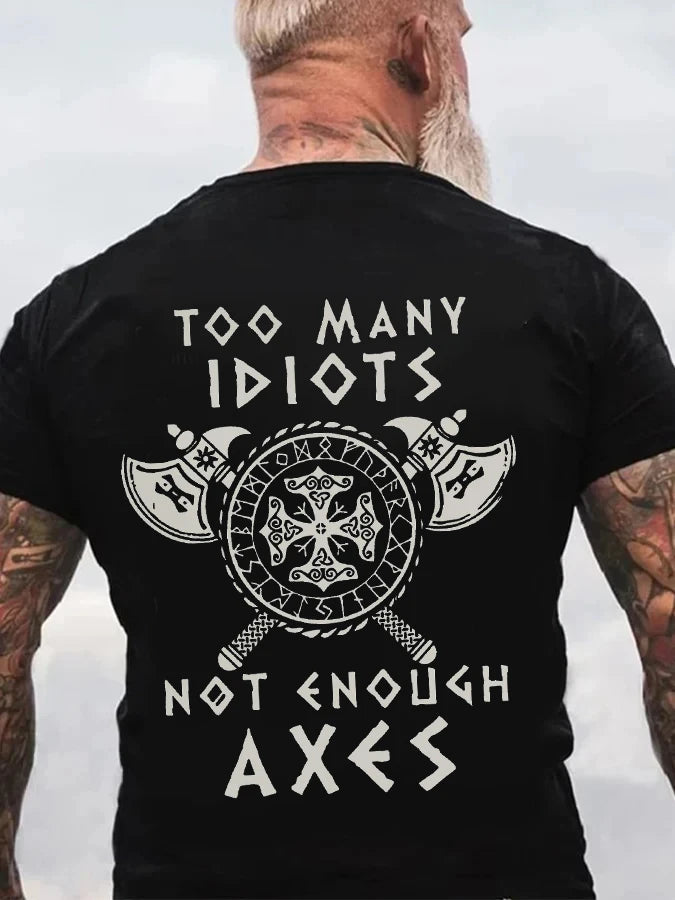 Viking 100%cotton men's hawaiian shirt Y2K summer American street short sleeve men fashion oversized Tee Casual Loose streetwear