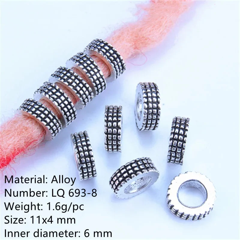 1-5pcs Viking Beard Decorative Beads for Hair Braid Decorations Accessories Needlework Bead Skull Braid Dreadlock Tube Rings