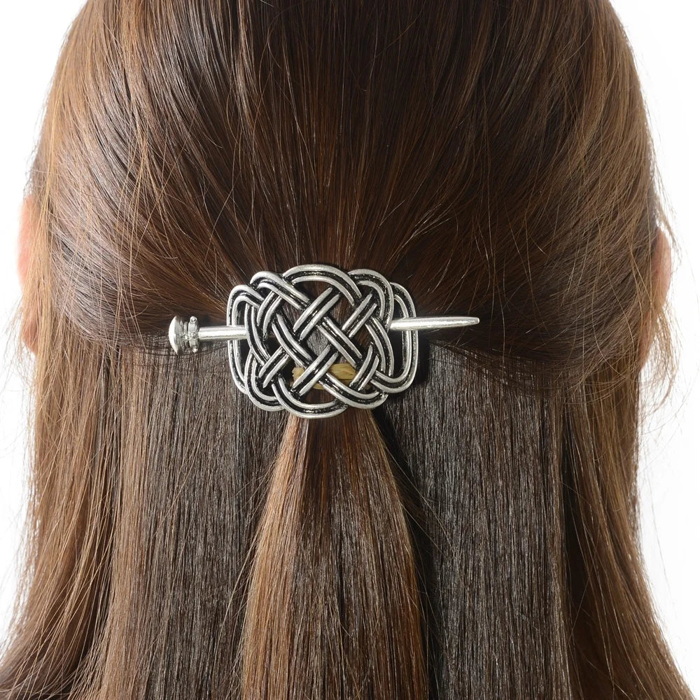 Viking Celtic Crown HairPins Clip Viking Hair Accessories Celtic Knot Hair Barrettes Antique Silver Hair Sticks Irish Hair Decor