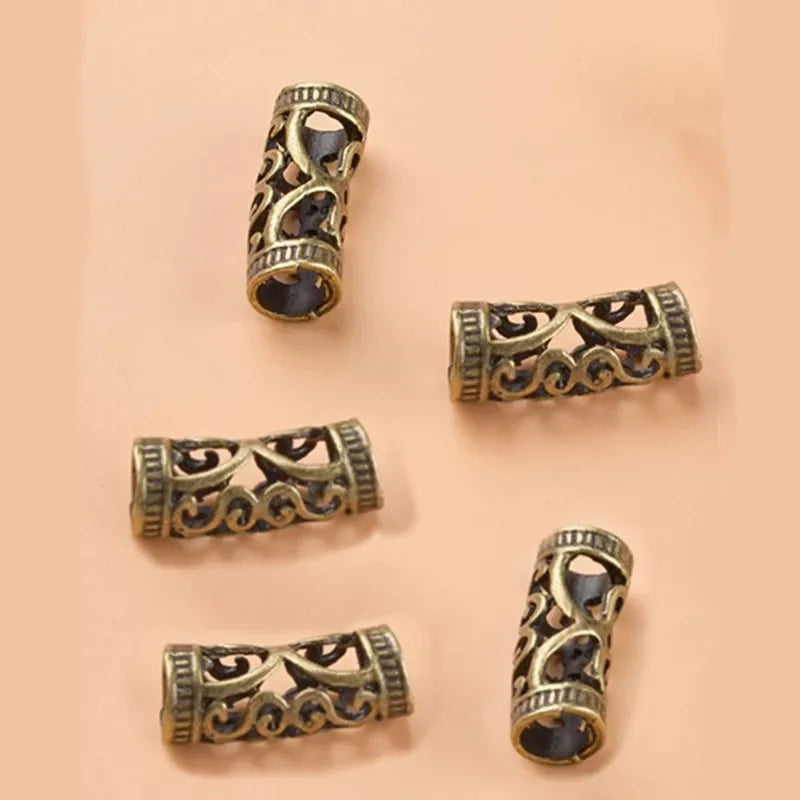 1-5pcs Viking Beard Decorative Beads for Hair Braid Decorations Accessories Needlework Bead Skull Braid Dreadlock Tube Rings