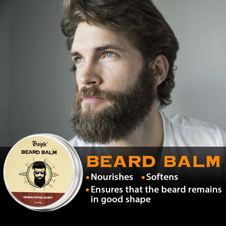 GOIPLE Beard Growth Care Kit – Moustache Shampoo, Conditioning Oil & Beard Balm