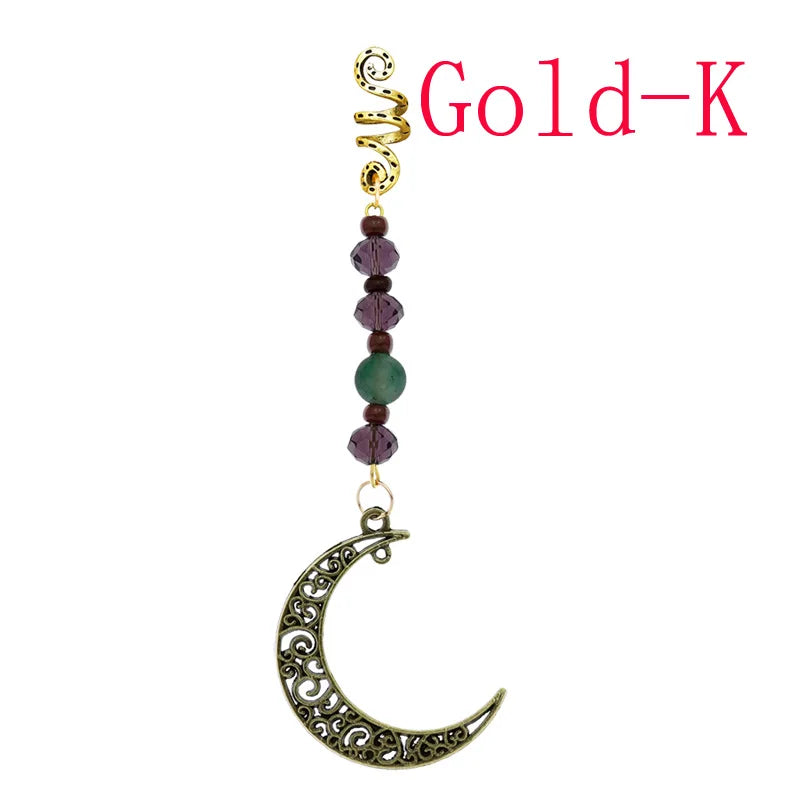 Women Personality Stone Beads Hair Dreadlock 12 Styles Loc Jewelry Pins Clips Beard Rings Rock Braiding Tube Cuffs Accessories