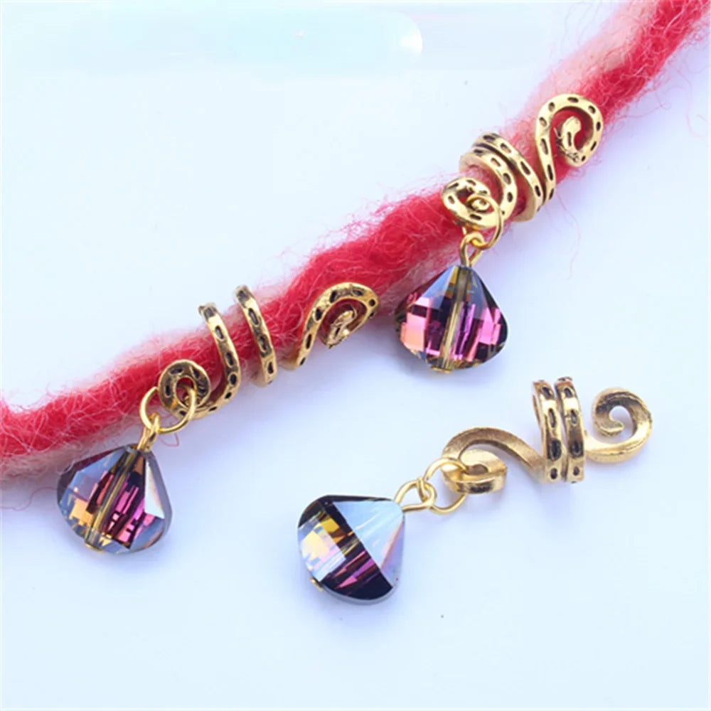 Vintage Braids Dreadlock Beard Beads Cuffs Clips for Hair Rings Adjustable Viking Hair Dread Women Accessories Fashion Jewelries