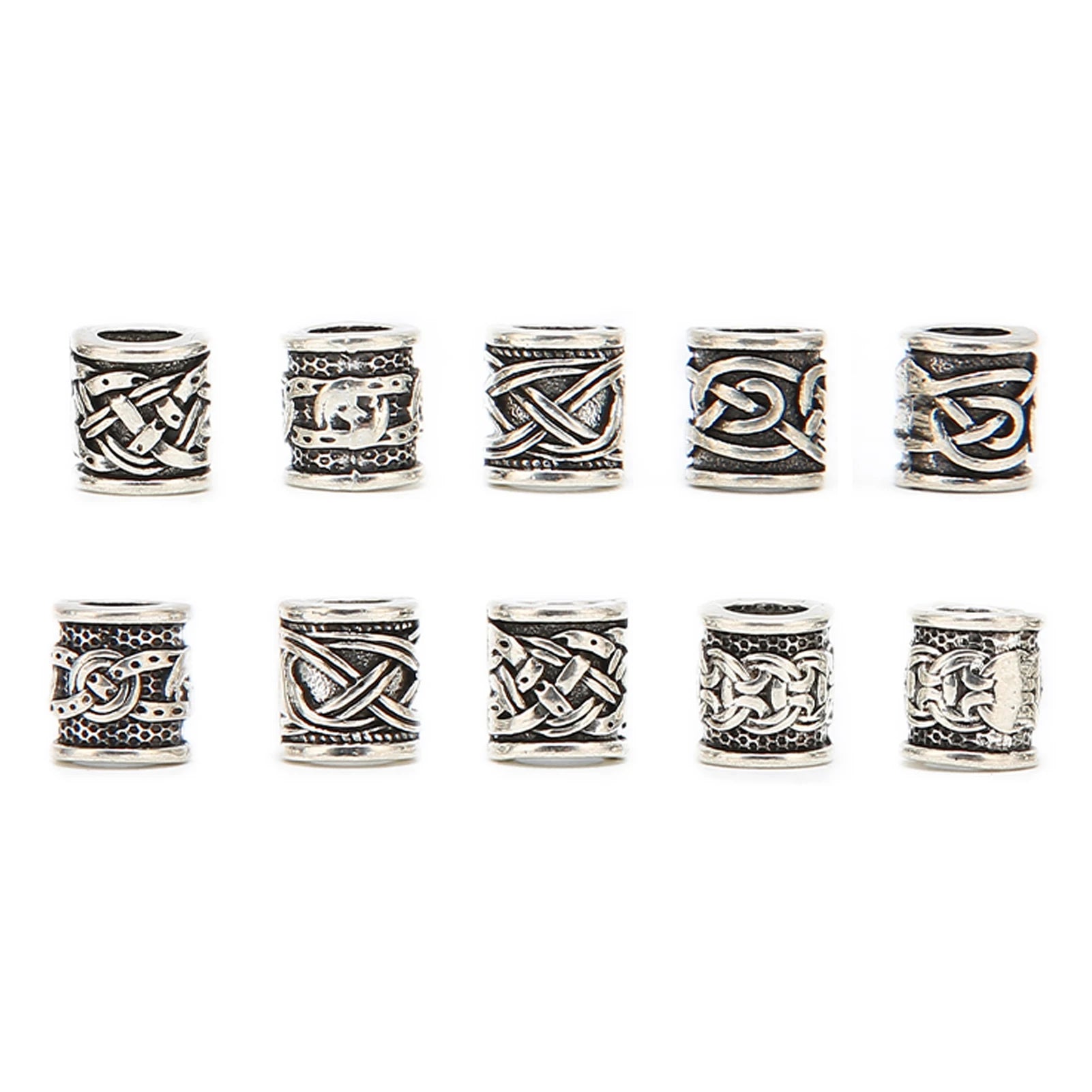 10PCS Viking Beard Beads Alloy Antique Norse Dreadlock Beads for Beard Hair DIY Bracelet Necklace Mens Aftershave Beard Balm