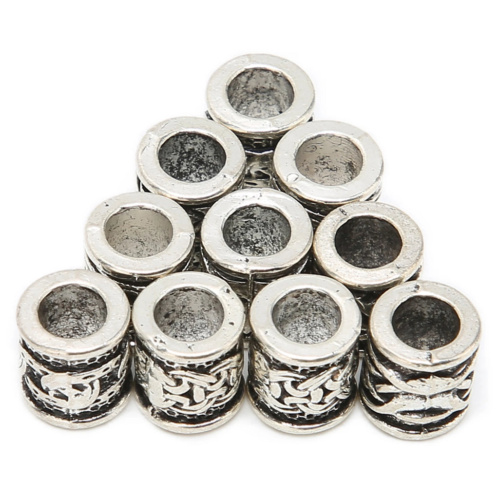 10PCS Viking Beard Beads Alloy Antique Norse Dreadlock Beads for Beard Hair DIY Bracelet Necklace Mens Aftershave Beard Balm