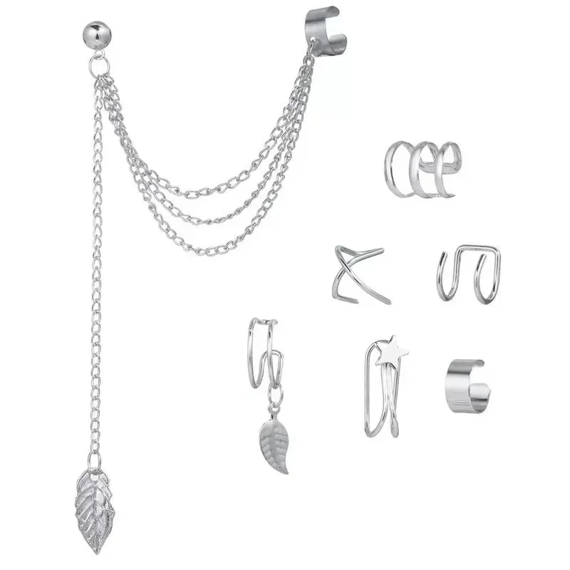 Fashion 1/12pcs Gold Silver Viking Hair Braids Dreadlock Non-Piercing Ear Clip Beard Beads Cuffs Clip Hair Accessories