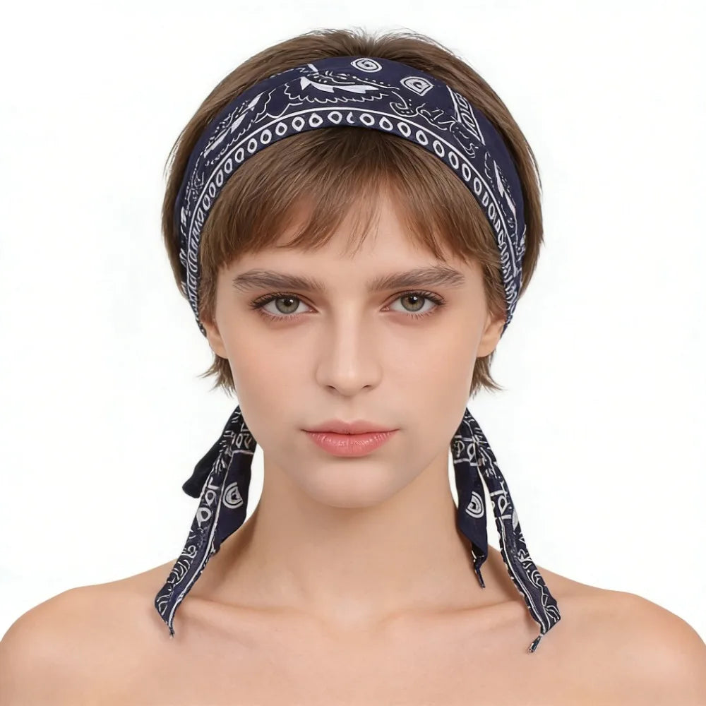 Unisex Pirate Turban Durag, Silky Long Tail Headwrap, Bandana Cap for Women Men Hijab Hair Styling Accessory